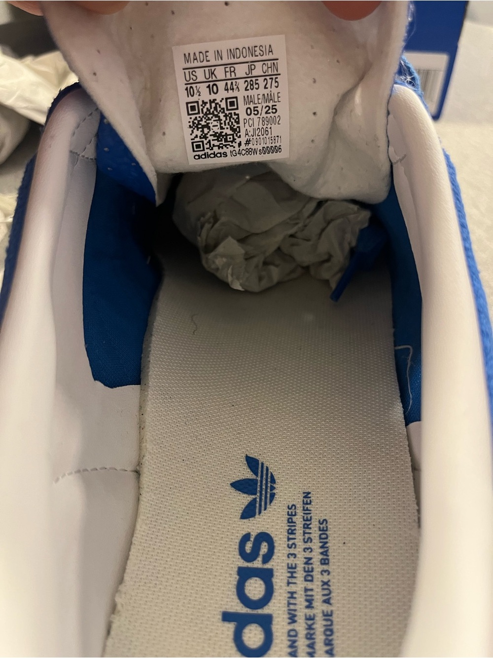 Adidas Originals Gazelle Indoor "Blue Bird" White Gum Men's Shoe Size 10.5 JI206 - Picture 10 of 12